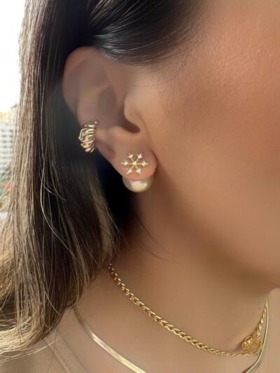 Brinco Frozen banhado em Ouro 18K