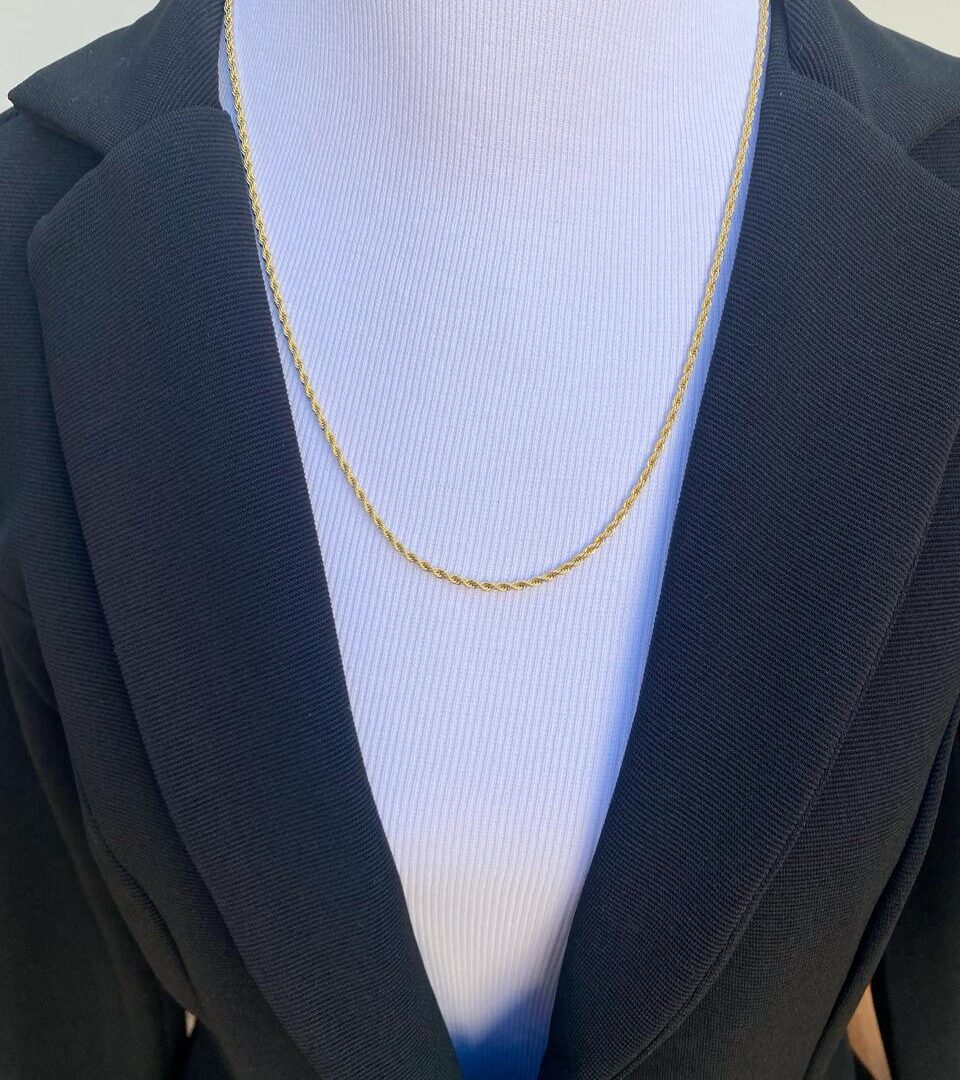 Colar Longo Elo Baiano 2 mm em Aço