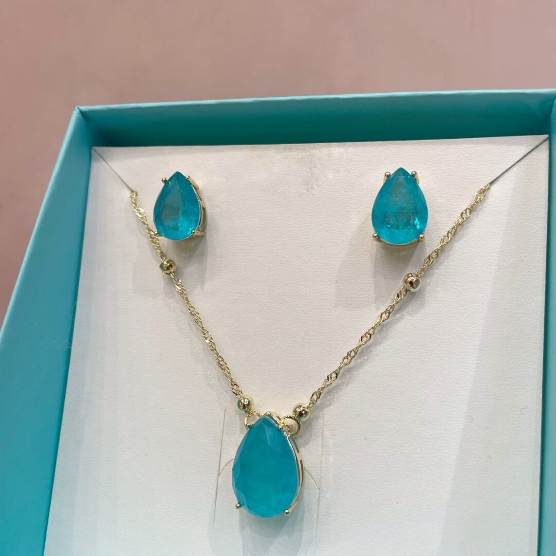 Conjunto de Gota Fusion Banhado em Ouro 18K