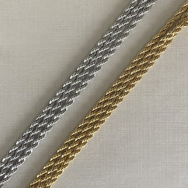 Pulseira Elo Baiano Tripla em Aço