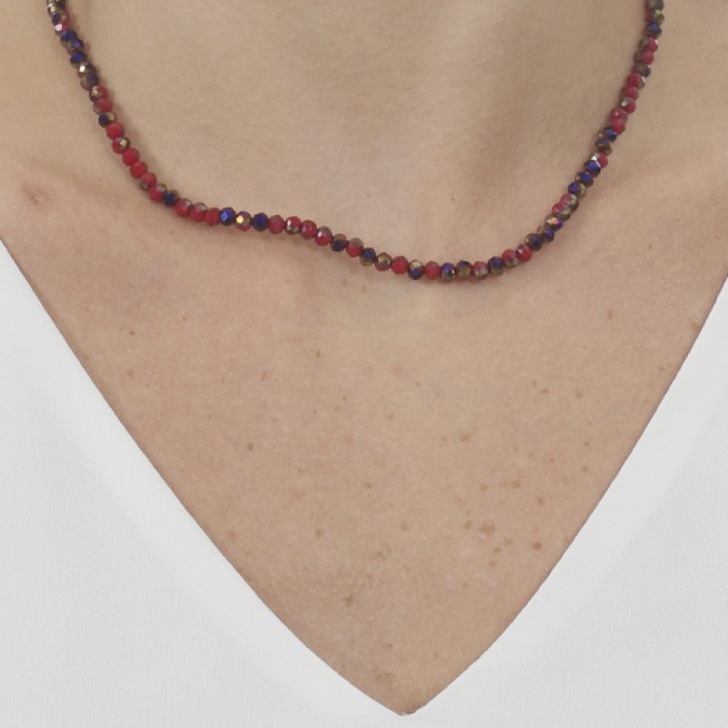 Colar de Cristais 4 mm Banhado em Ouro 18K