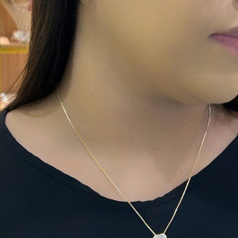 Conjunto de Coração Cravejado Banhado em Ouro 18K