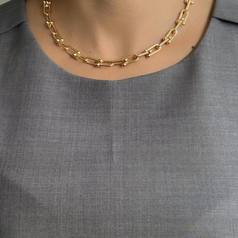 Choker Elo T Banhado em Ouro 18K