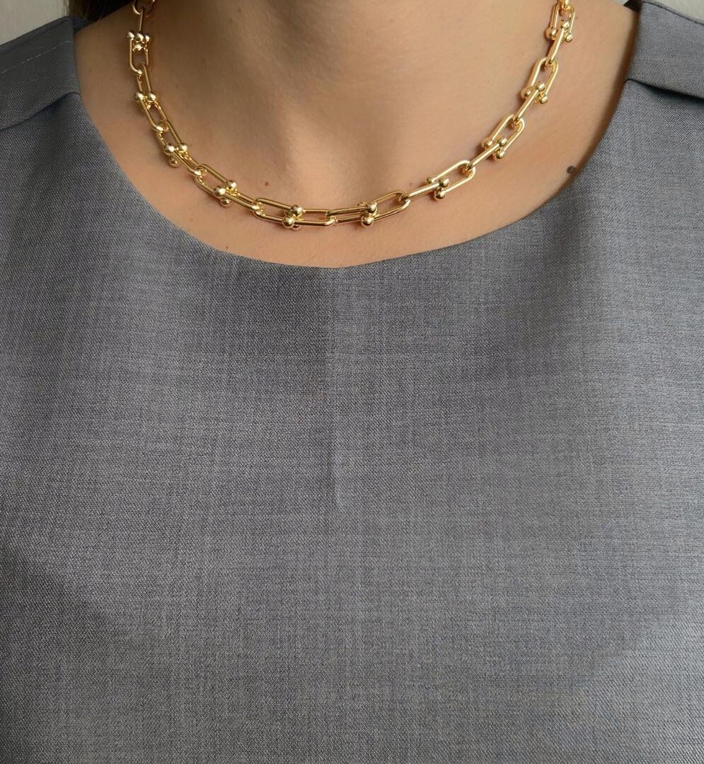 Choker Elo T Banhado em Ouro 18K