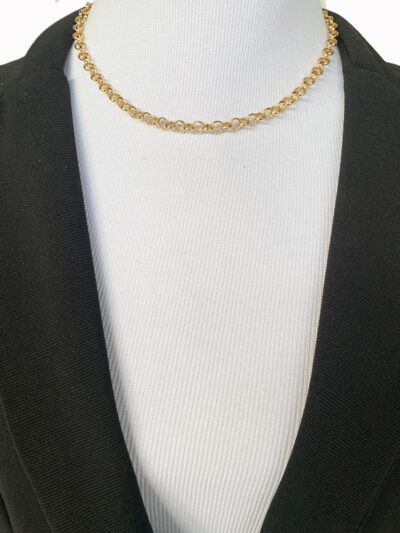 Choker Elo Português Banhado em Ouro 18K - Imagem 2