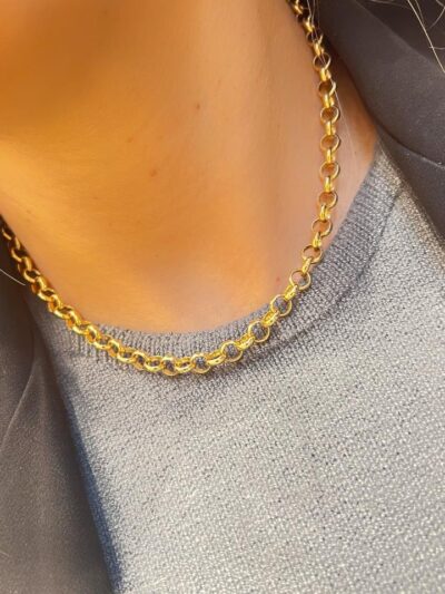 Choker Elo Português Banhado em Ouro 18K