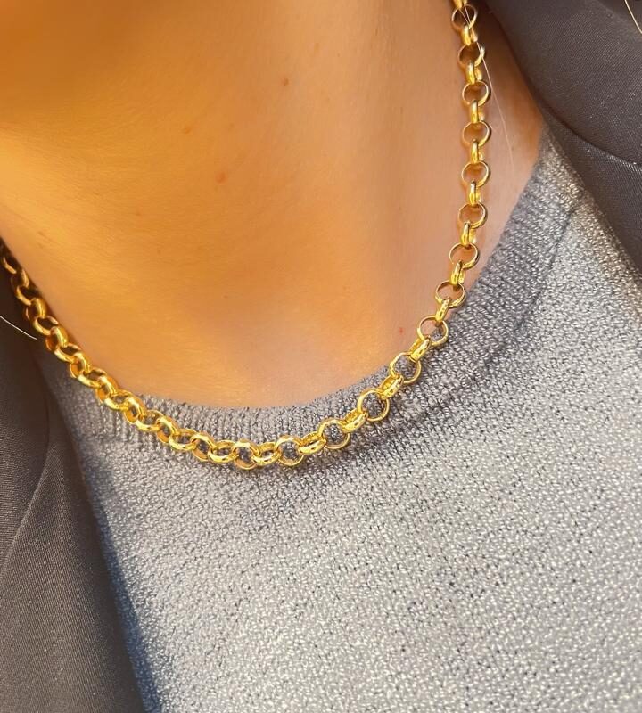 Choker Elo Português Banhado em Ouro 18K