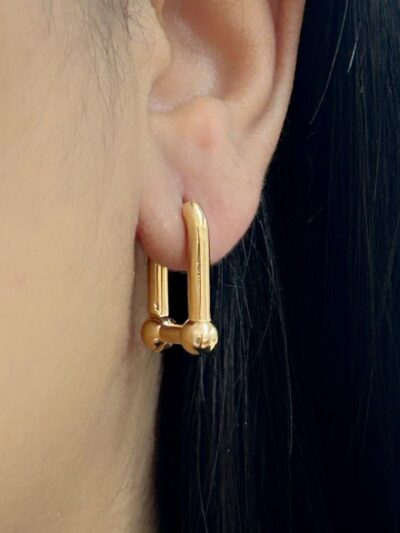 Brinco Elo TG Banhado em Ouro 18K