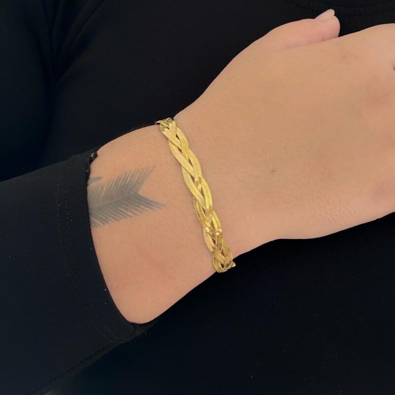 Pulseira Fita Trançada de Aço