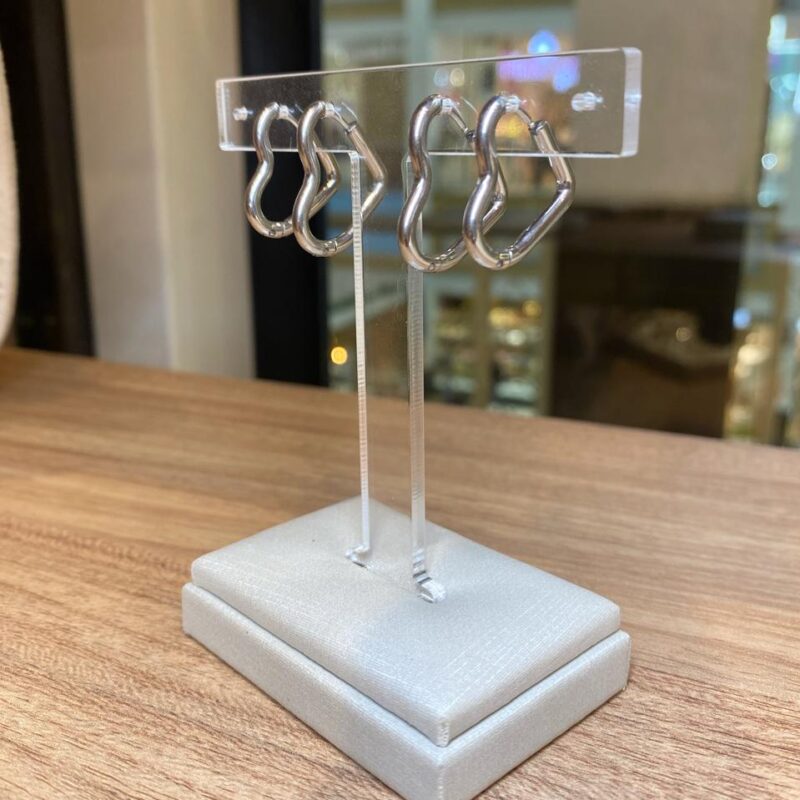 Brinco Coração Dupla em Aço