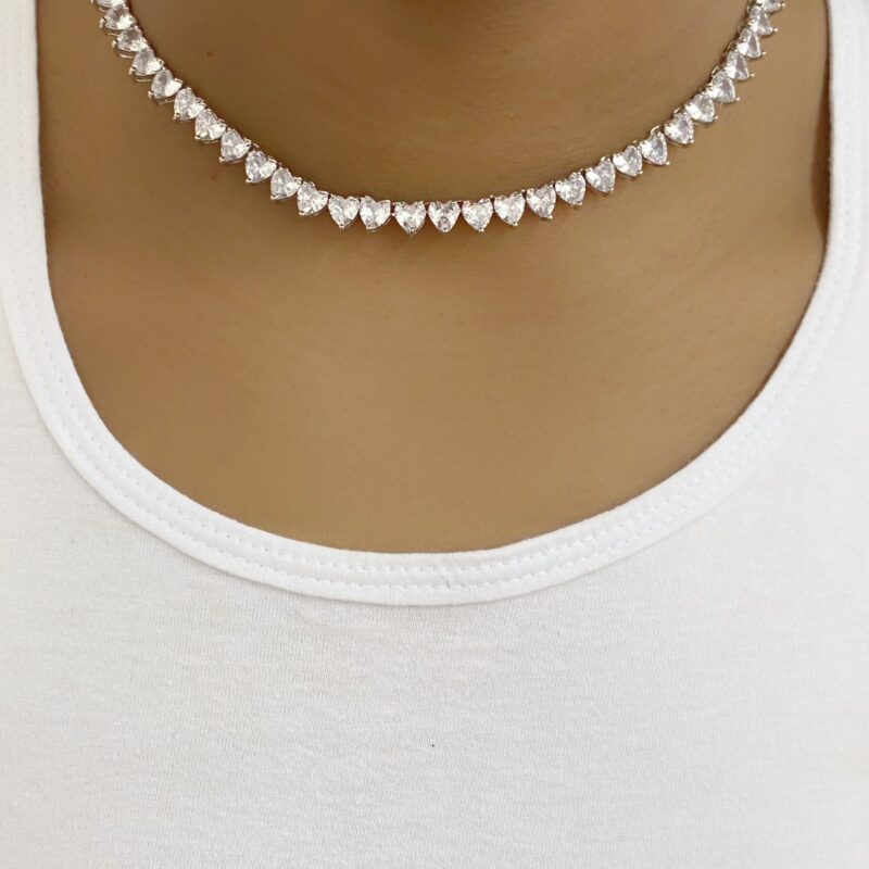 Choker Riviera Coração Banhada em Ouro 18k