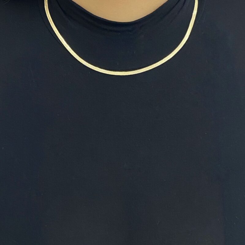 Choker Fita 3 mm Banhado em Ouro 18K