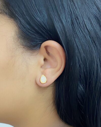 Brinco Gota Cravejado Banhado em Ouro 18K - Imagem 2
