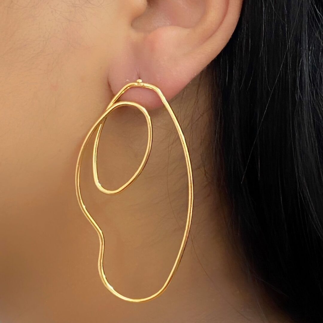 Brinco Argola Minimalista Banhado em Ouro 18k