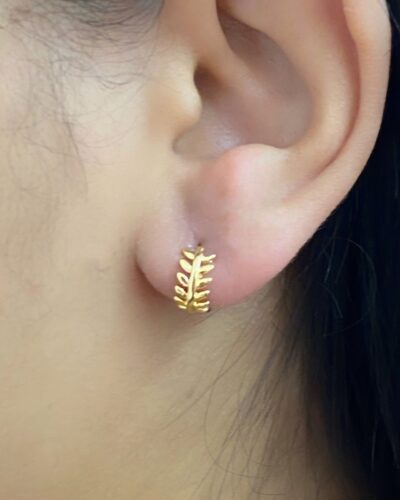 Brinco Folhas Banhado em Ouro 18k