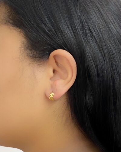 Brinco Folhas Banhado em Ouro 18k - Imagem 2