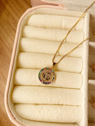 Colar São Bento Cravejado Banhado em Ouro 18k