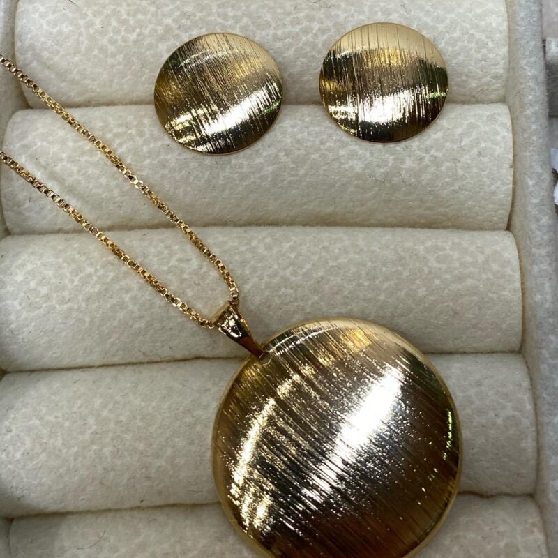 Conjunto Redondo Banhado em Ouro18k