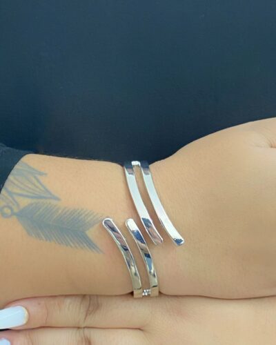 Bracelete Risco Duplo Banhado em Ouro 18k