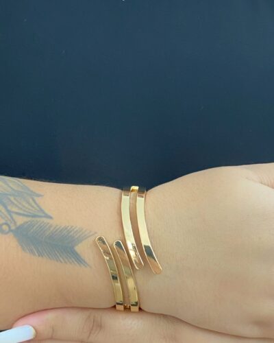 Bracelete Risco Duplo Banhado em Ouro 18k - Image 2