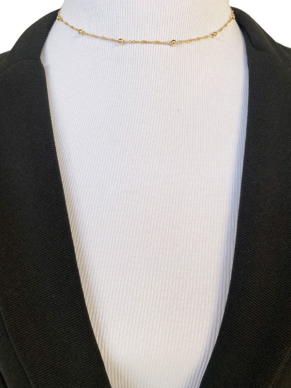 Choker de Bolinha Singapura Banhado em Ouro 18K