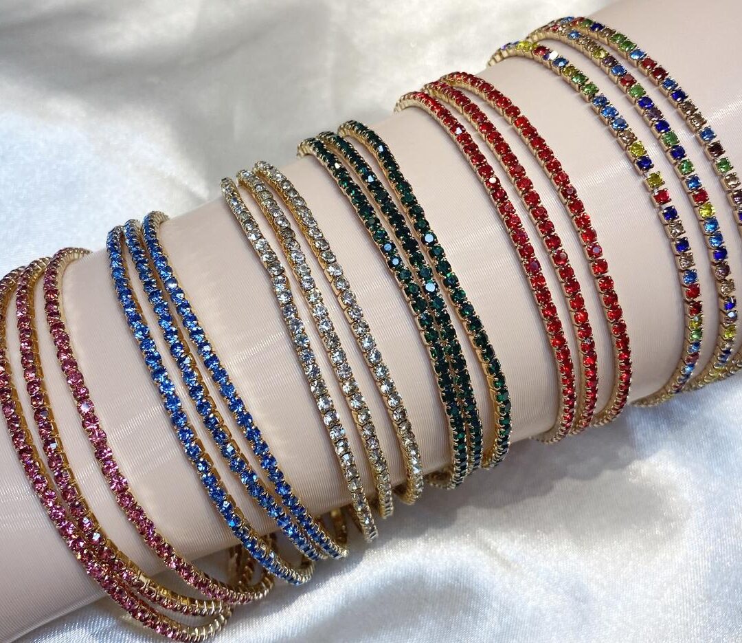 Pulseira de Elástico Riviera Banhado em Ouro 18K