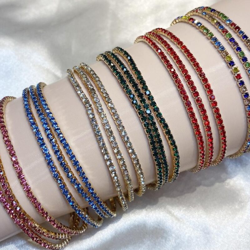 Pulseira de Elástico Riviera Banhado em Ouro 18K