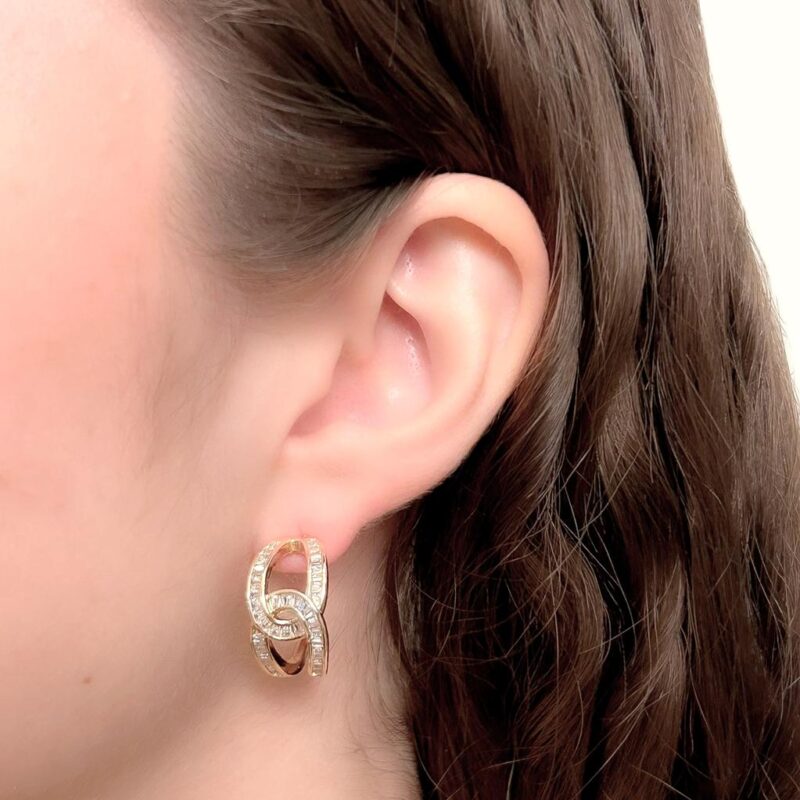 Brinco Argola X Cravejado Banhado em Ouro 18k