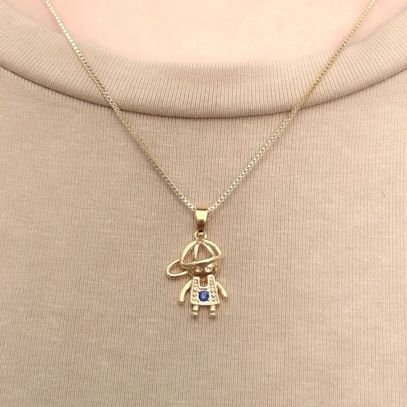 Colar Menino Bonezinho Banhado em Ouro 18k