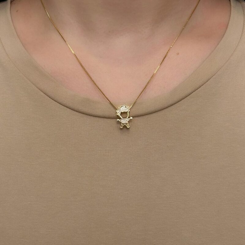 Colar Menino Cabelo Arrepiadinho Banhado em Ouro 18k