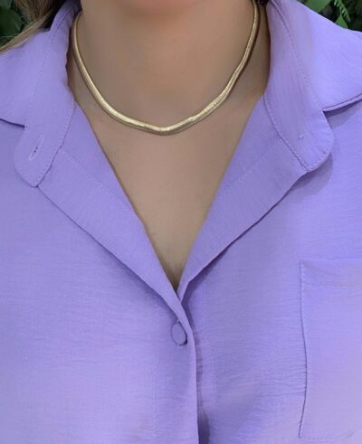 Choker Snake 6 mm banhado em Ouro 18K
