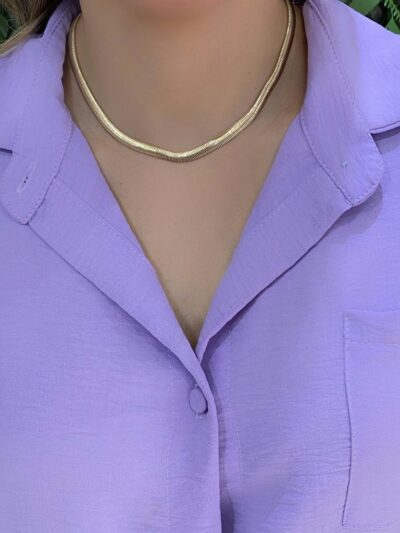 Choker Snake 6 mm banhado em Ouro 18K