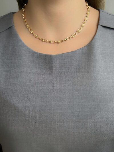 Choker Elo TP Banhado em Ouro 18K