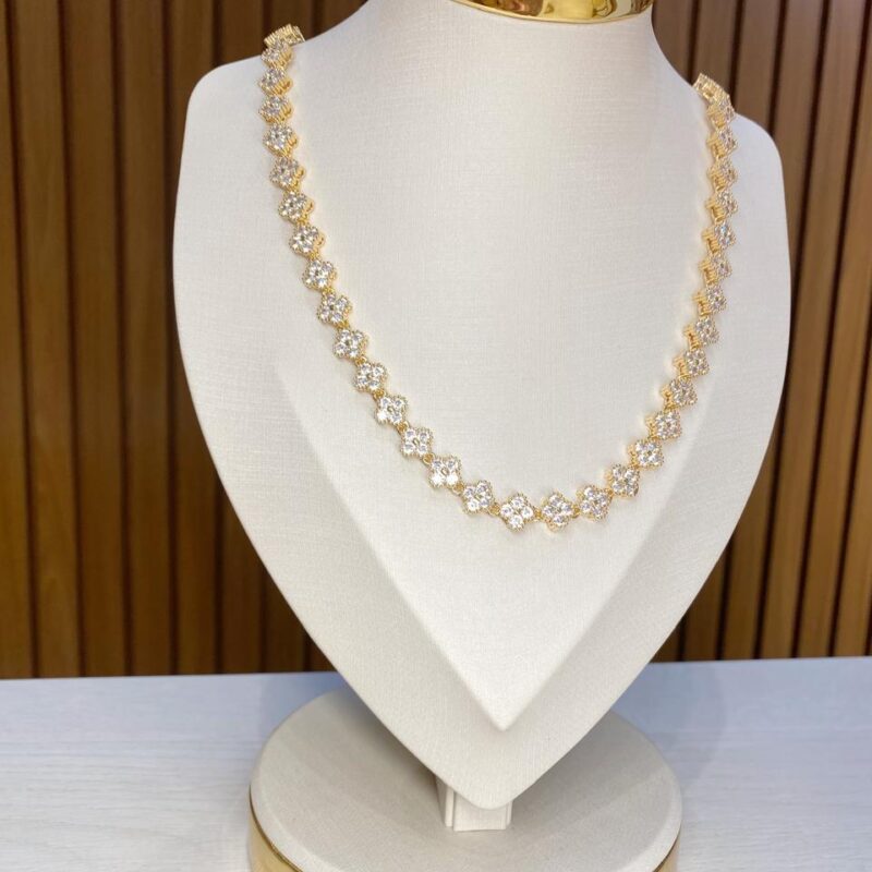 Choker Riviera Trevo Banhado em Ouro 18k