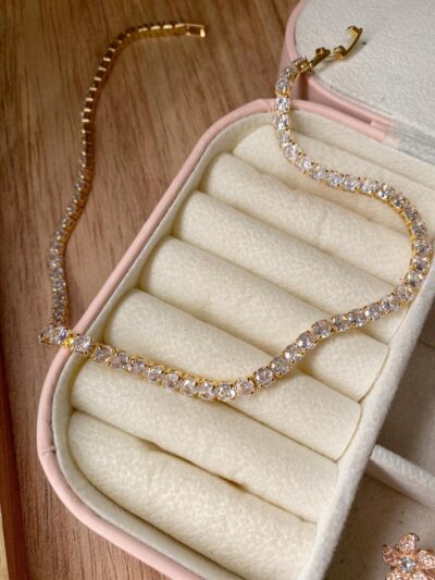 Choker Riviera Redonda 4 mm Colors Banhado em Ouro 18k