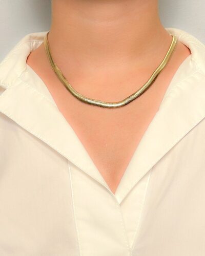 Choker Snake 6 mm banhado em Ouro 18K - Imagem 2