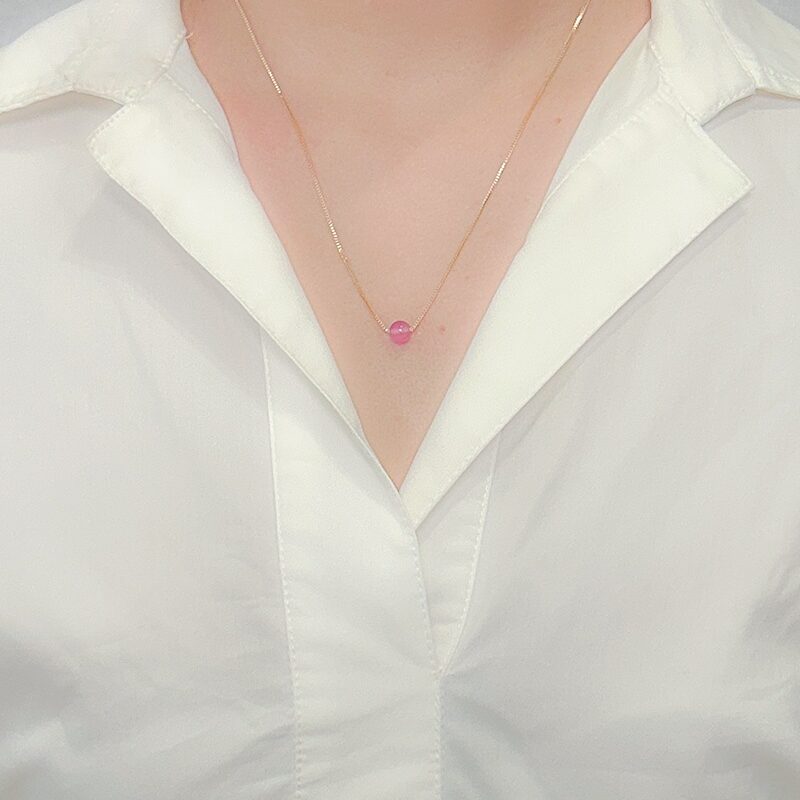 Colar Pedra Natural Banhado em Ouro 18k