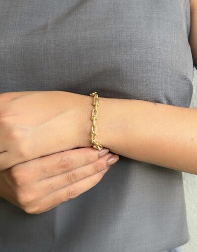 Pulseira Elo TP Banhada em Ouro 18K