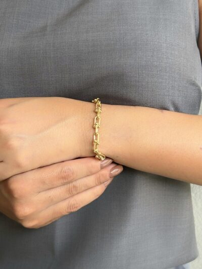 Pulseira Elo TP Banhada em Ouro 18K
