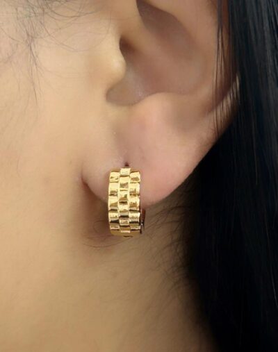 Brinco Argola Trabalhada Banhado em Ouro 18K