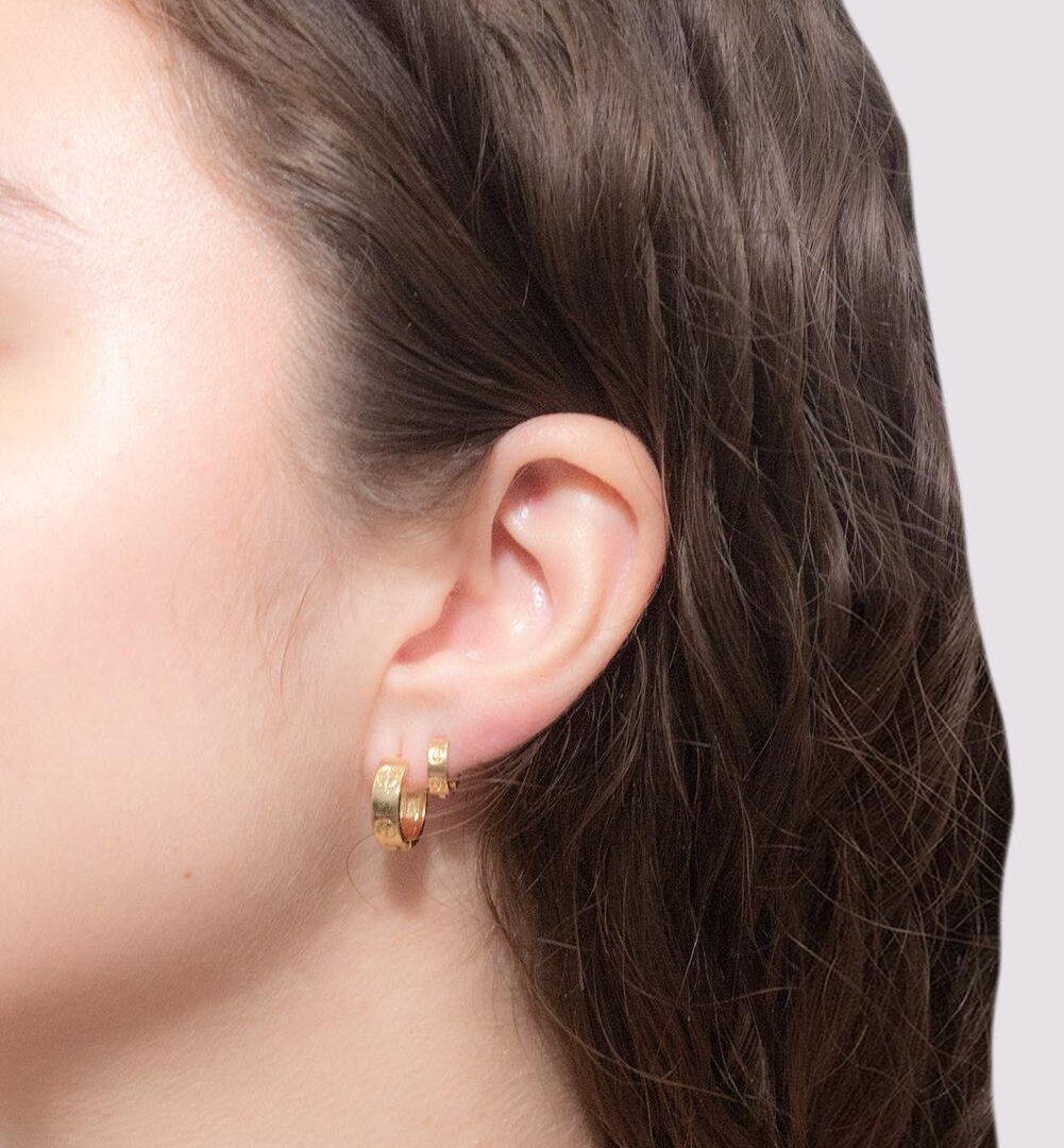 Brinco Dupla Argola C Banhado em Ouro 18k