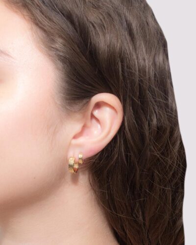 Brinco Dupla Argola C Banhado em Ouro 18k