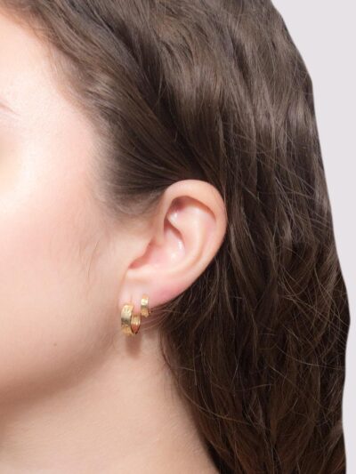 Brinco Dupla Argola C Banhado em Ouro 18k