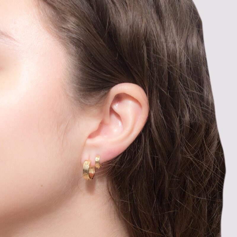 Brinco Dupla Argola C Banhado em Ouro 18k