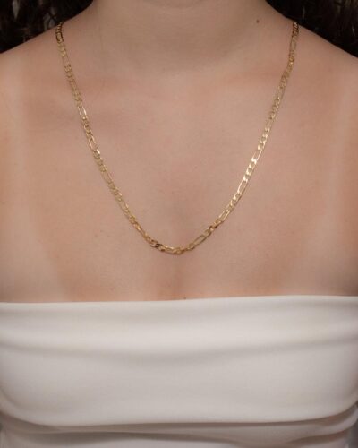 Colar Longo Elo Grumet 3/1 Banhado em Ouro 18k