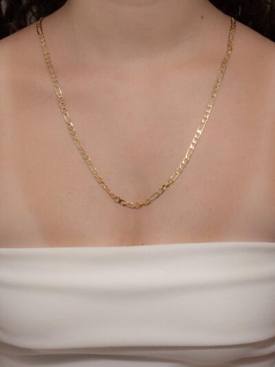 Colar Longo Elo Grumet 3/1 Banhado em Ouro 18k