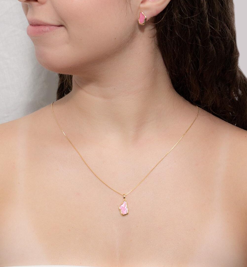 Conjunto Orgânico Banhado em Ouro 18k