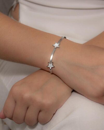 Pulseira Fita Estrelas em Aço