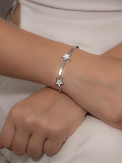 Pulseira Fita Estrelas em Aço