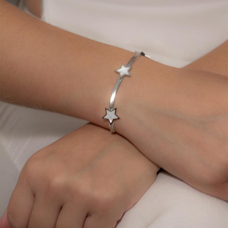 Pulseira Fita Estrelas em Aço
